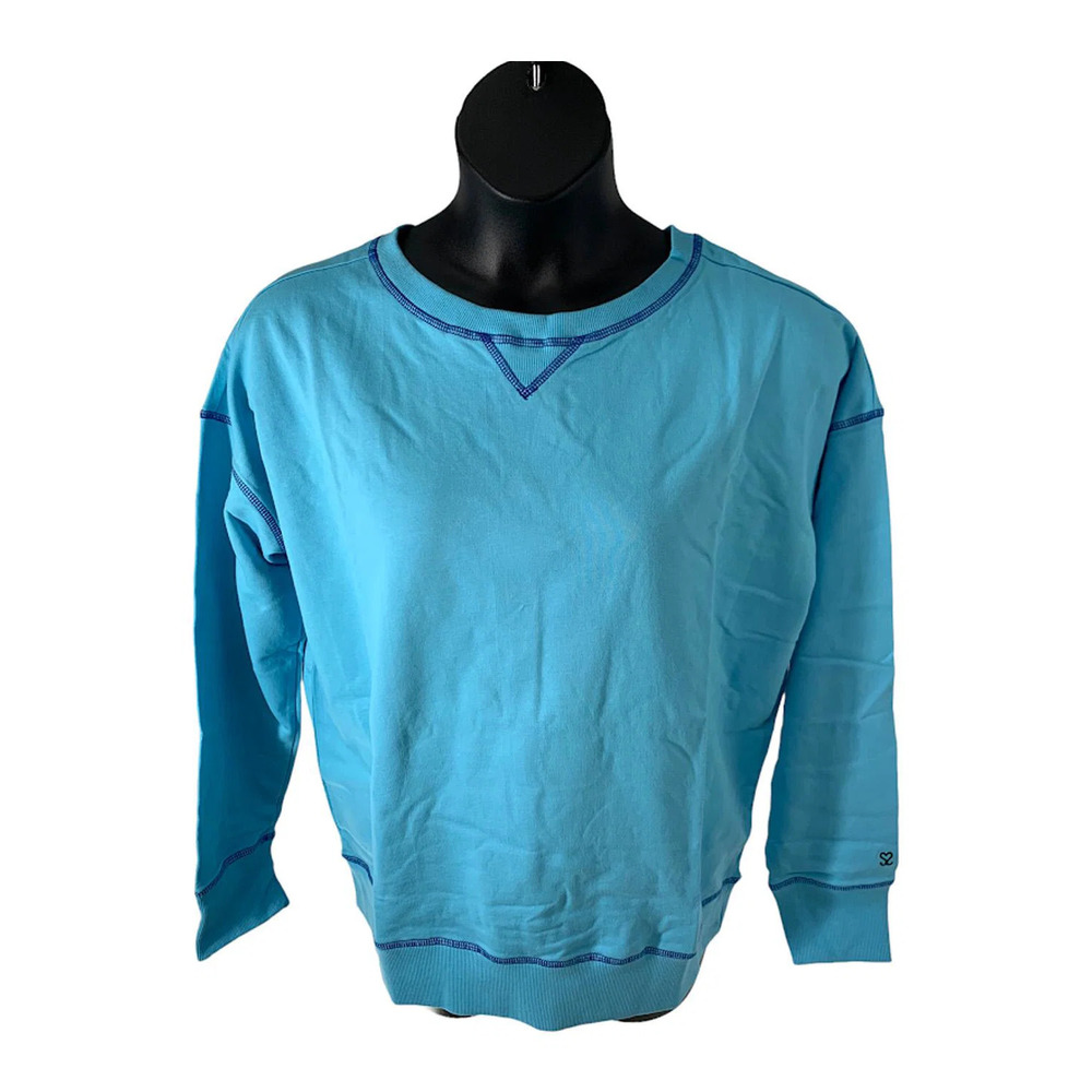 Seed to Style Organic Cotton French Terry Sweatshirt Light Blue - Regular